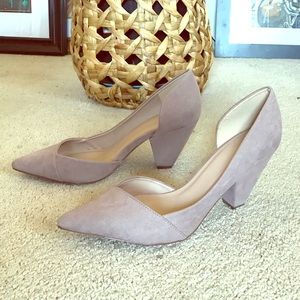 Dusty Rose, pointed toe, suede pumps